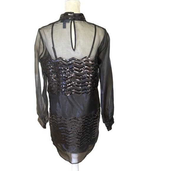 ModCloth Dress Women’s Small Sequin Sheer Black‎ - Picture 4 of 15
